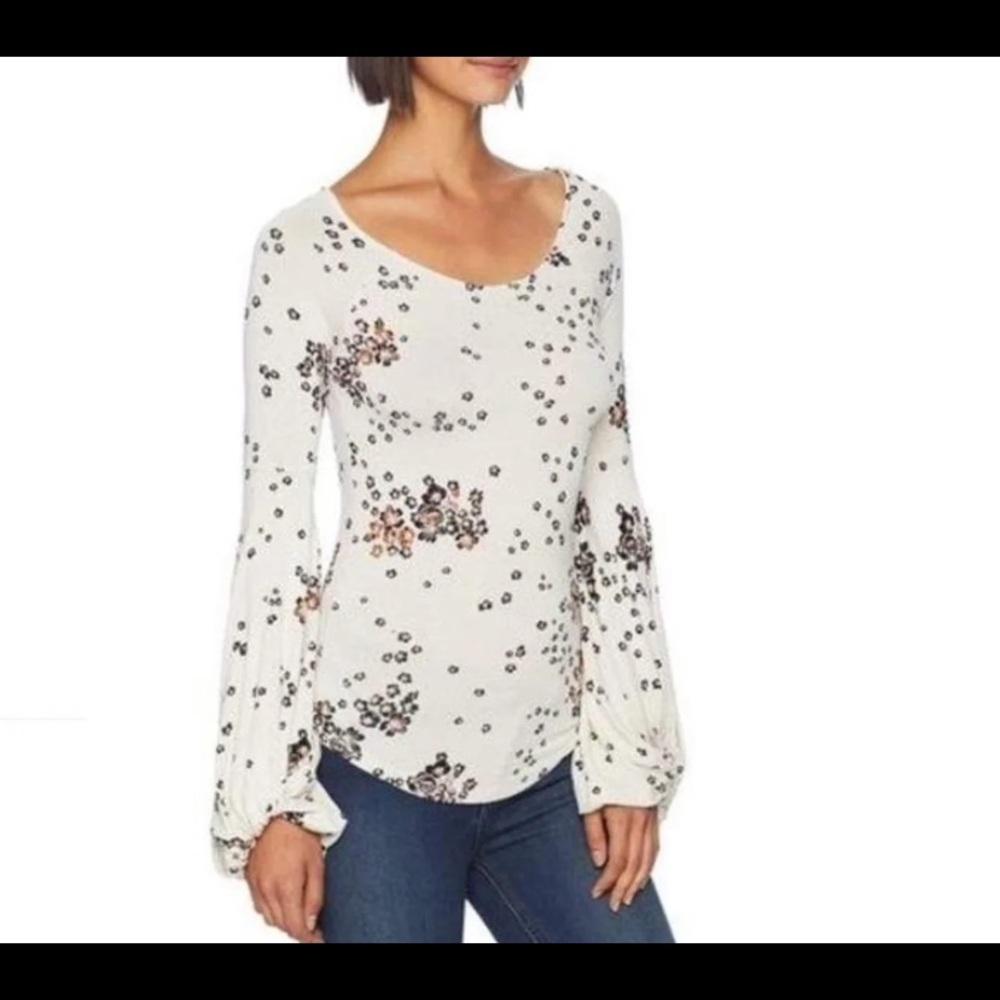 NWT free people floral sleeve blouse medium